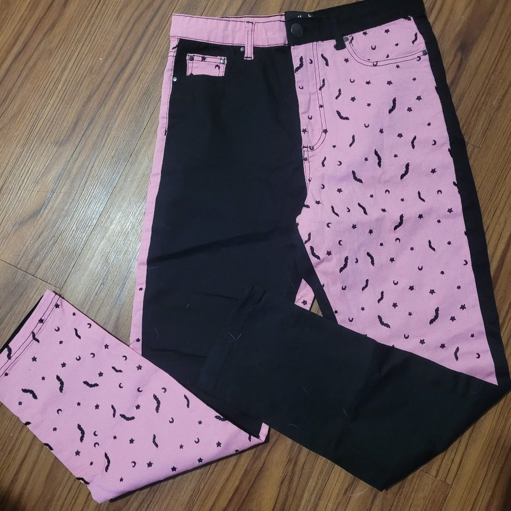 Hell Bunny Duo Bat Jeans, Size S Waist 28